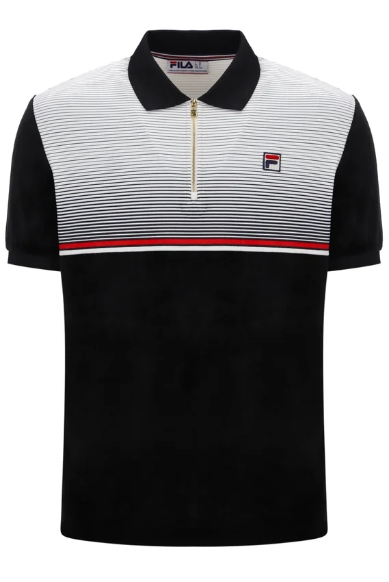 Polo in velluto Paco nera con zip