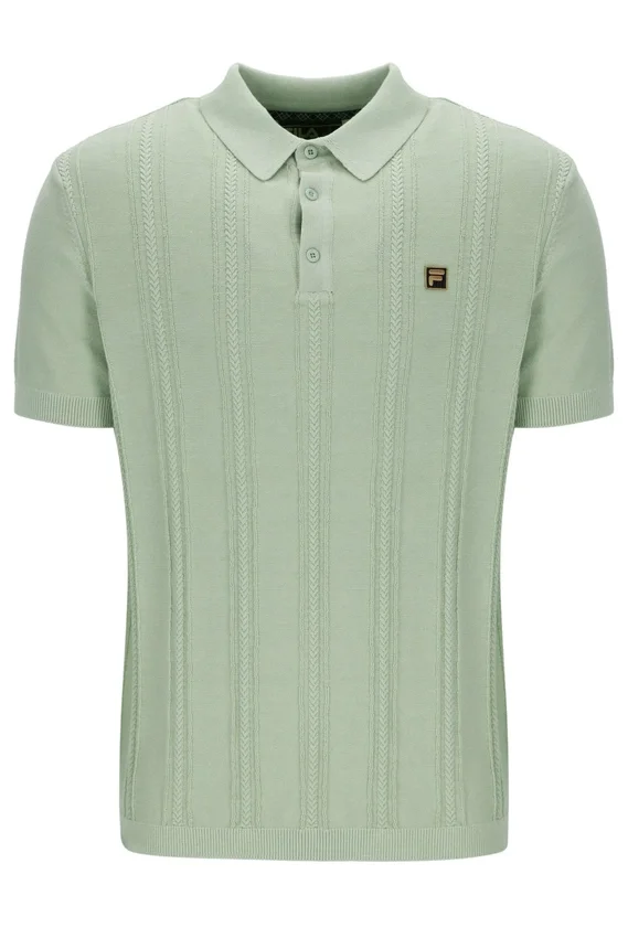 Polo lavorata a maglia Barns color schiuma di mare