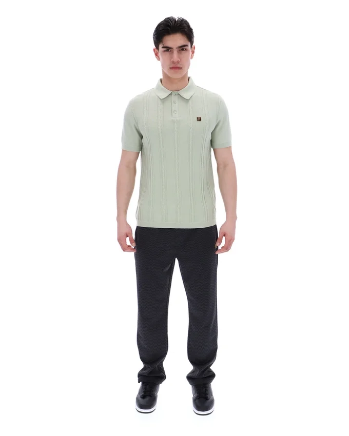Polo lavorata a maglia Barns color schiuma di mare