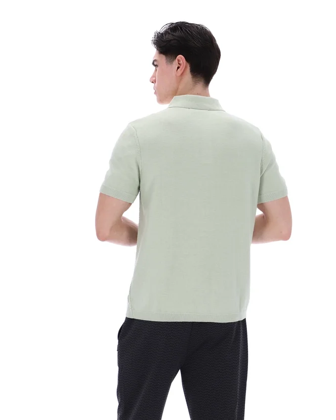 Polo lavorata a maglia Barns color schiuma di mare