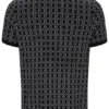 Polo nera con zip in maglia jacquard Jackson