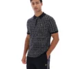 Polo nera con zip in maglia jacquard Jackson