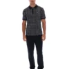 Polo nera con zip in maglia jacquard Jackson