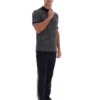 Polo nera con zip in maglia jacquard Jackson