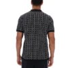 Polo nera con zip in maglia jacquard Jackson