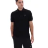 Polo nera Sander in maglia testurizzata