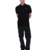 Polo nera Sander in maglia testurizzata