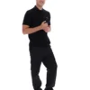 Polo nera Sander in maglia testurizzata