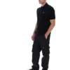 Polo nera Sander in maglia testurizzata