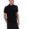 Polo nera Sander in maglia testurizzata