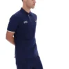 Polo Pablo a tre bottoni con bordi a costine in blu abbagliante e blu navy Fila