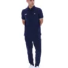 Polo Pablo a tre bottoni con bordi a costine in blu abbagliante e blu navy Fila