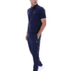 Polo Pablo a tre bottoni con bordi a costine in blu abbagliante e blu navy Fila