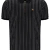 Polo Patton a righe jacquard nera