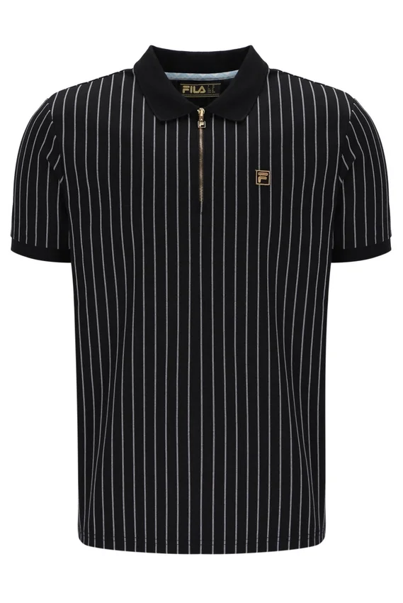 Polo Patton a righe jacquard nera
