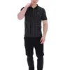 Polo Patton a righe jacquard nera