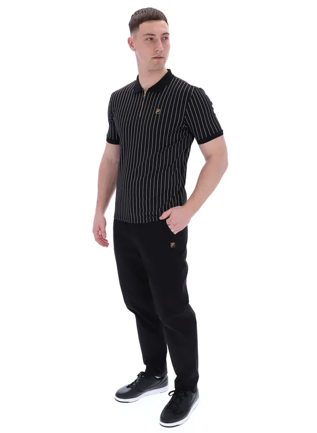 Polo Patton a righe jacquard nera