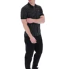 Polo Patton a righe jacquard nera
