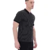 Polo Patton a righe jacquard nera