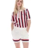 Polo Porto in maglia con strisce all'uncinetto