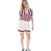 Polo Porto in maglia con strisce all'uncinetto