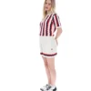 Polo Porto in maglia con strisce all'uncinetto