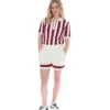 Polo Porto in maglia con strisce all'uncinetto