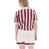 Polo Porto in maglia con strisce all'uncinetto
