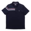 Polo sportiva casual a maniche corte con strisce a contrasto, per uomo, blu