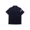 Polo sportiva casual a maniche corte con strisce a contrasto, per uomo, blu