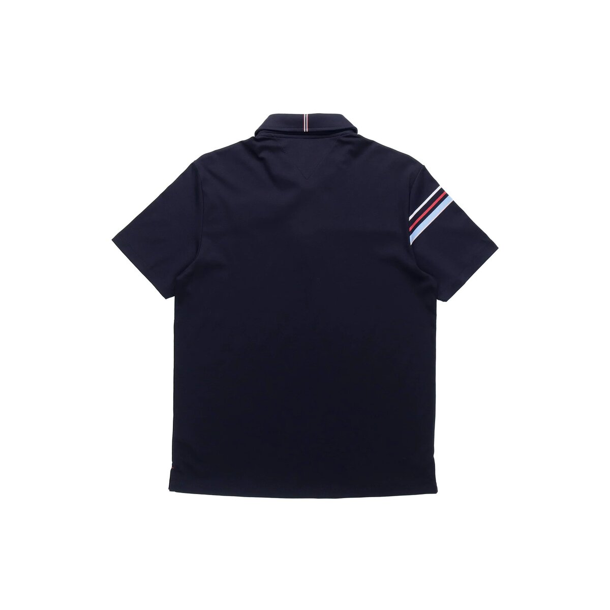 Polo sportiva casual a maniche corte con strisce a contrasto, per uomo, blu