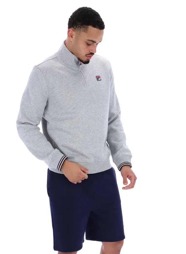 Ramy F-Box grigio melange con zip a 1/4 e polsini tinti in filo