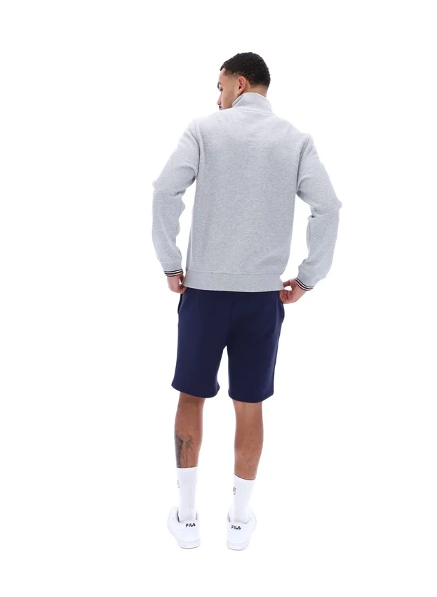Ramy F-Box grigio melange con zip a 1/4 e polsini tinti in filo
