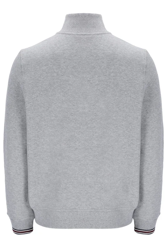 Ramy F-Box grigio melange con zip a 1/4 e polsini tinti in filo