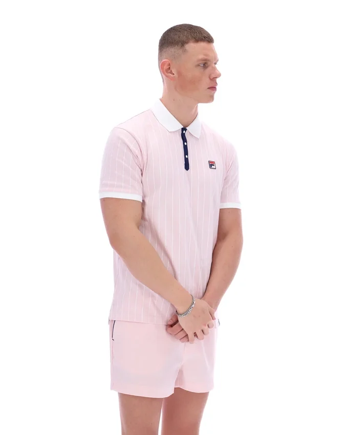 Rosa pallido Polo a righe BB1 Classic Vintage