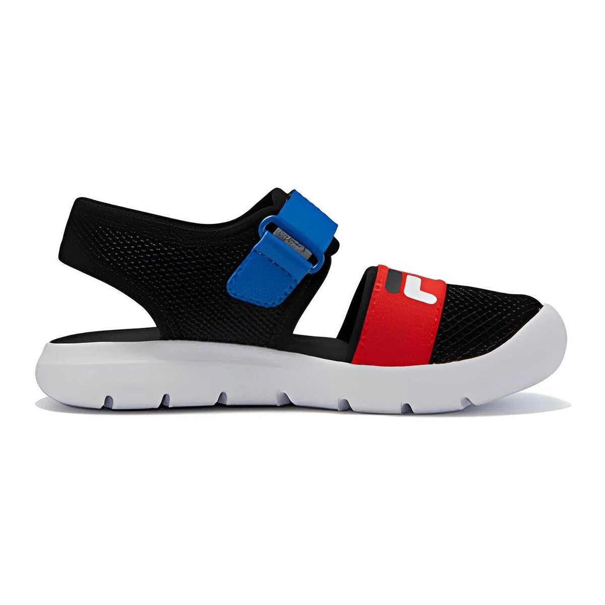 Sandali piatti casual "Nero Rosso Blu"