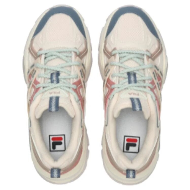 Scarpe basse moderne Sofia 1S Fishbone "Bianco Rosa Blu"