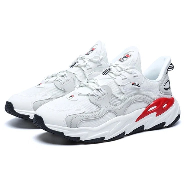 Scarpe basse Wave "Bianco Rosso Grigio"