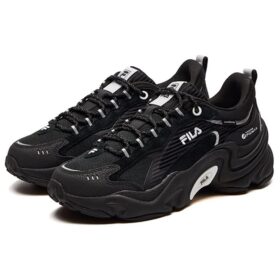 Scarpe con plateau ammortizzanti e dal design massiccio, nere
