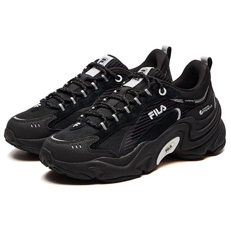 Scarpe con plateau ammortizzanti e dal design massiccio, nere