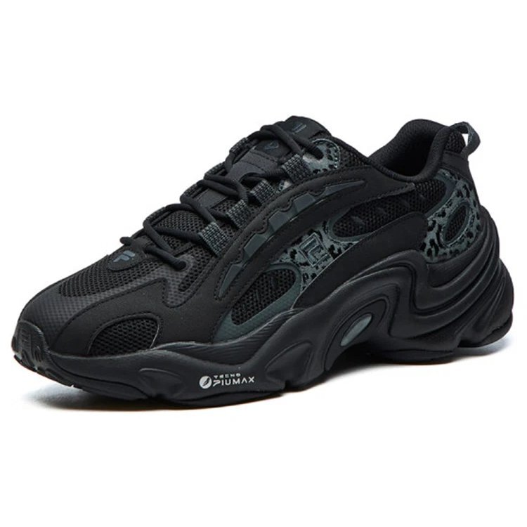 Scarpe da corsa basse con stampa leopardata, nero