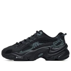 Scarpe da corsa basse con stampa leopardata, nero/verde