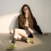 Scarpe da ginnastica Ritmo in pelle scamosciata verde da donna
