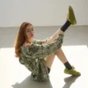 Scarpe da ginnastica Ritmo in pelle scamosciata verde da donna
