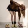 Scarpe da ginnastica Ritmo in pelle scamosciata verde da donna