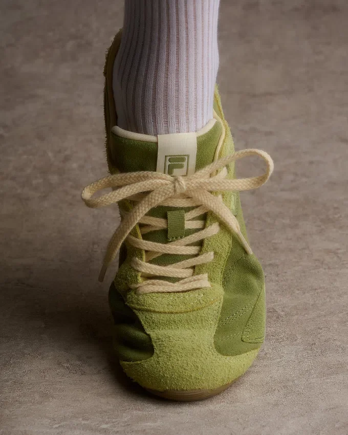 Scarpe da ginnastica Ritmo in pelle scamosciata verde da donna