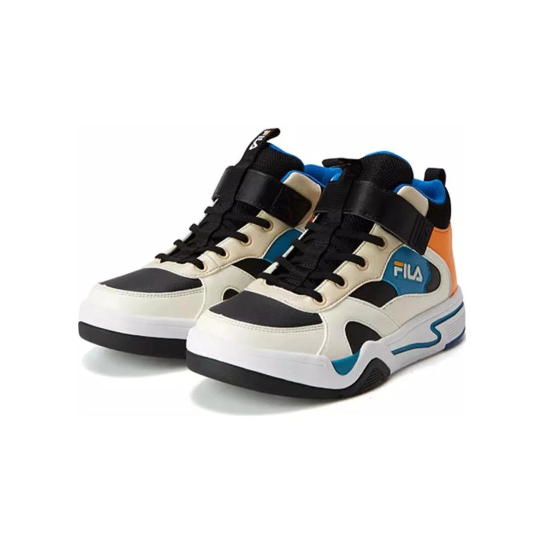 Scarpe da skate casual ad alto gambale "White Black Orange"