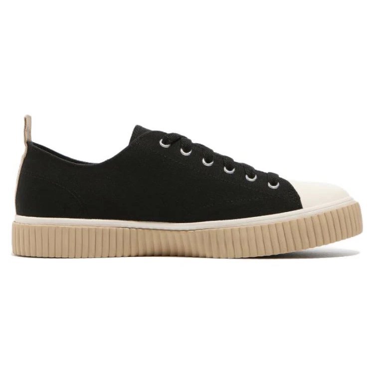 Scarpe da skate casual eleganti a tomaia bassa Layer, unisex, versione coreana, "Black Cream"