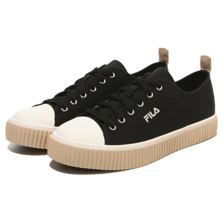 Scarpe da skate casual eleganti a tomaia bassa Layer, unisex, versione coreana, "Black Cream"