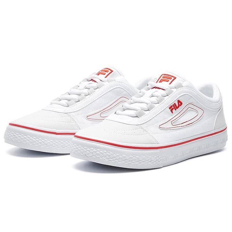 Scarpe da skateboard in tela Classic Boarder Bianco/rosso